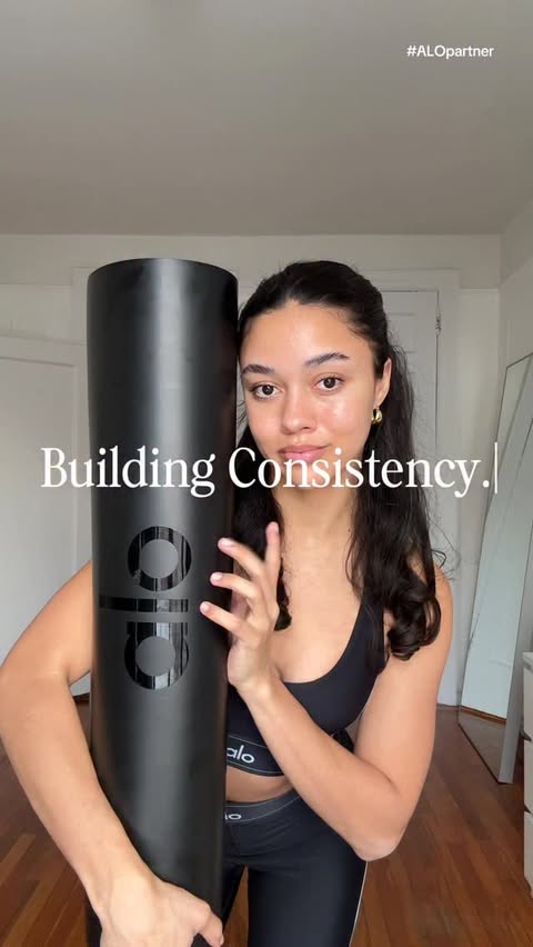 Instagram post by @diaryoftroubledskin for Alo Moves. Caption reads: Maintaining wellness habits all 2026....