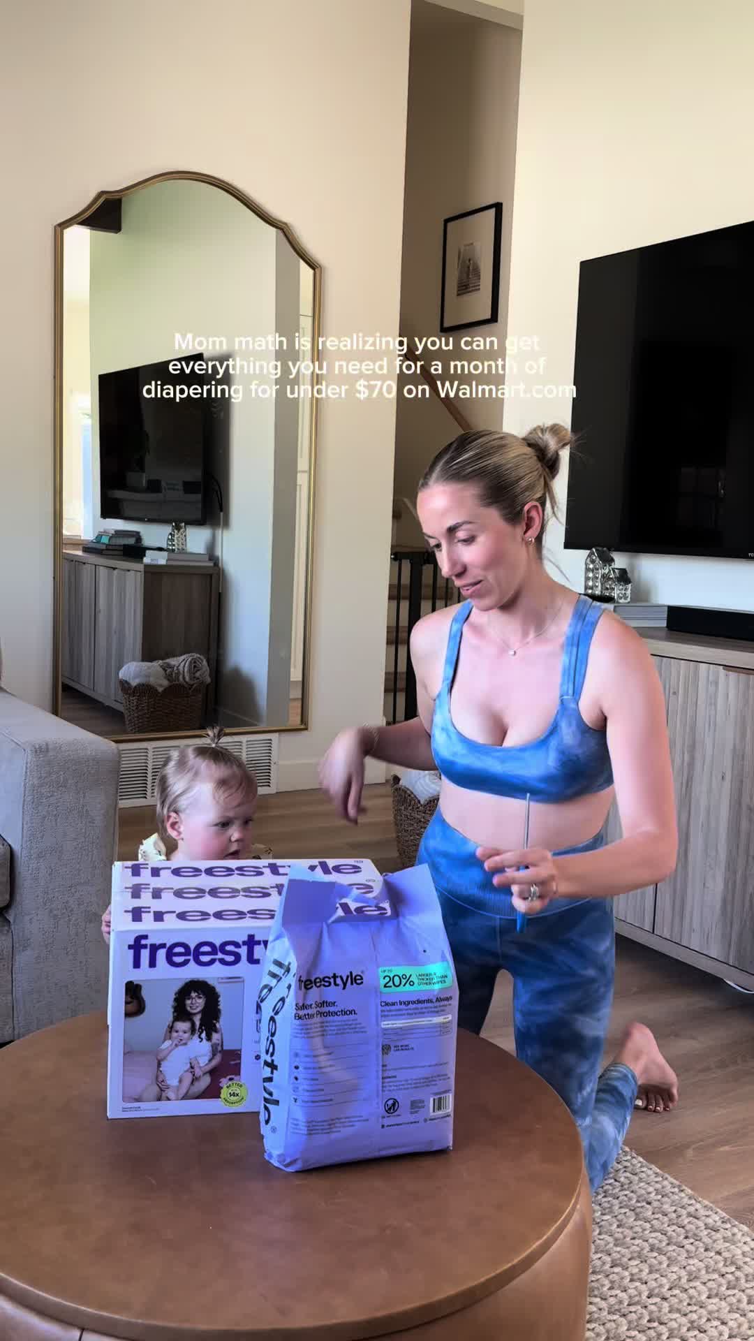 TikTok post by @maddieannmoeller for Freestyle. Caption reads: get your Freestyle Skin♥️Shield Diapers + Jumbo....