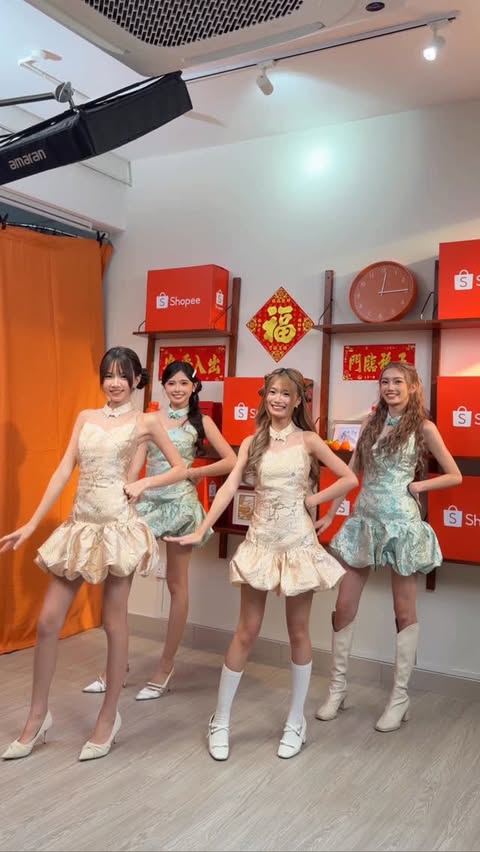 Instagram post by @nyokki.ho for Shopee Malaysia. Caption reads: 新年又来料～🧨💃🕺一起跳《新年好意》🧧🥳

@shopee_my 
#新年好意....