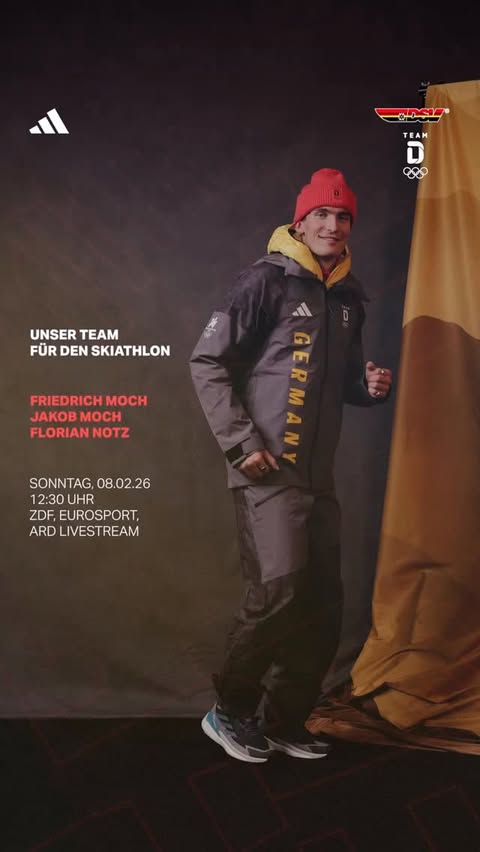 Instagram post by @dsv_skilanglauf for adidas TERREX. Caption reads: [...] #milanocortina2026 #olympics #teamD....