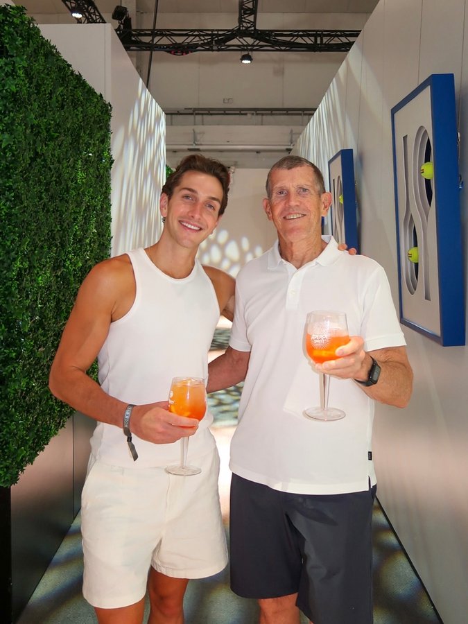 Instagram post by @mattpeterson for Aperol Spritz. Caption reads: [...] him to the US Open! Thank you....