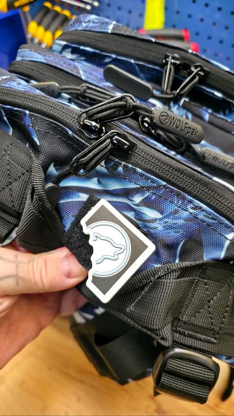 Instagram post by @jameswestwelding for WOLFpak. Caption reads: [...] Shark Bite 35L Backpack from....