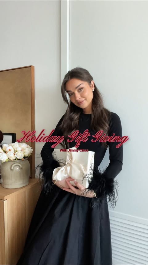 Instagram post by @weronikazalazinska for Jimmy Choo. Caption reads: [...] to give your man for the holidays 🎁....