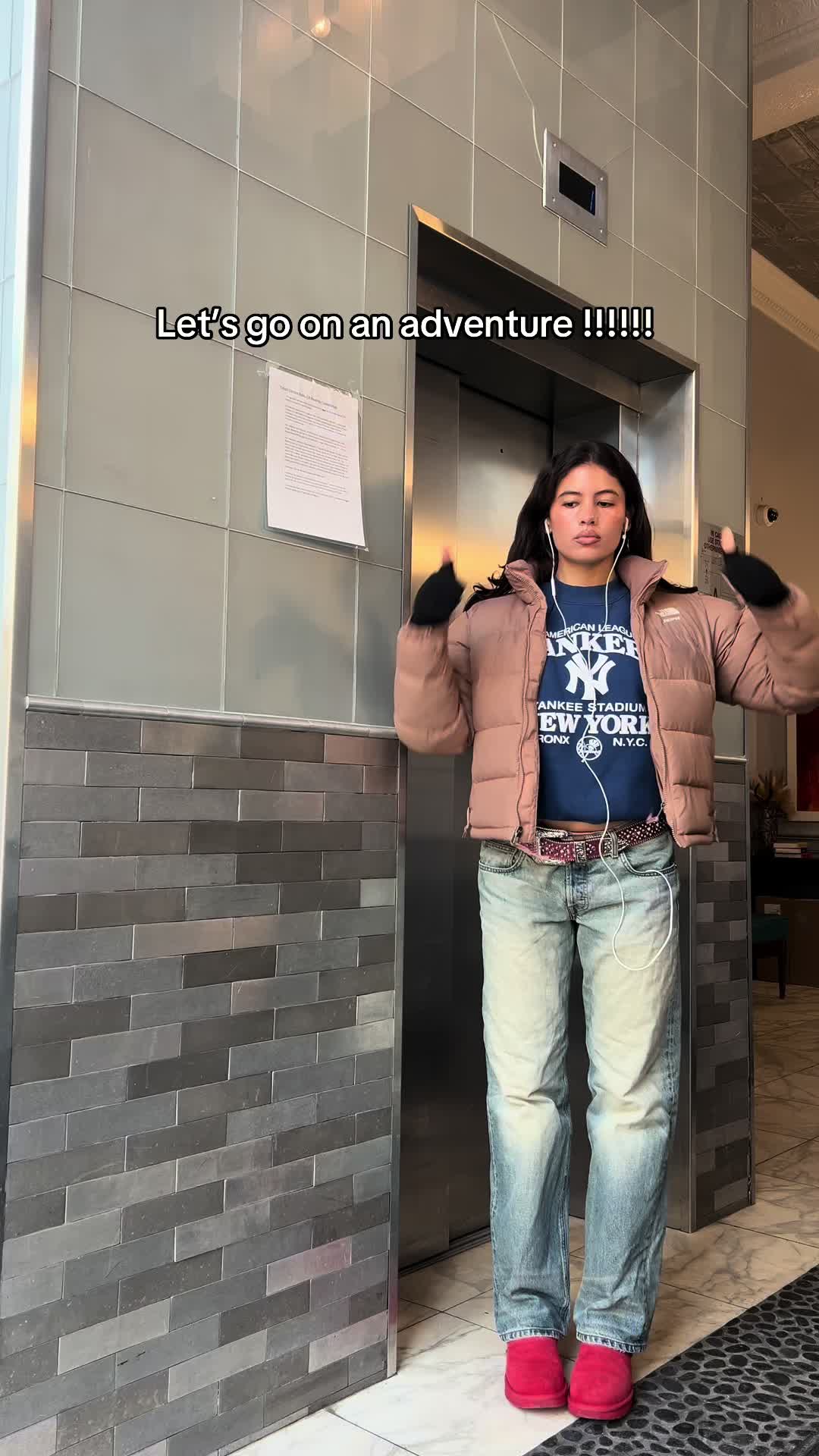 TikTok post by @isabellacarr for Skims. Caption reads: [...] @Nordstrom @Nordstrom NYC @SKIMS.