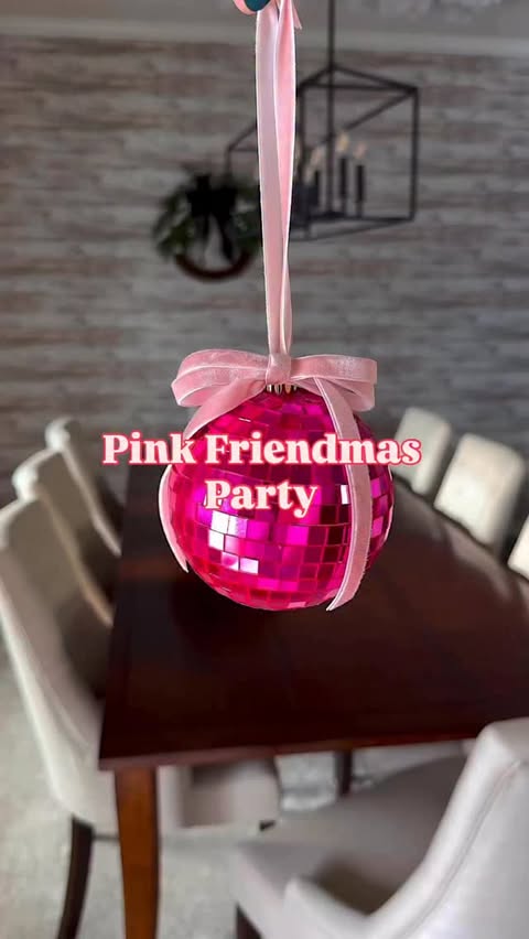 Instagram post by @coffeeandconfettimom for Oriental Trading. Caption reads: 🪩🎀 Pink Disco Favorite Things Party....