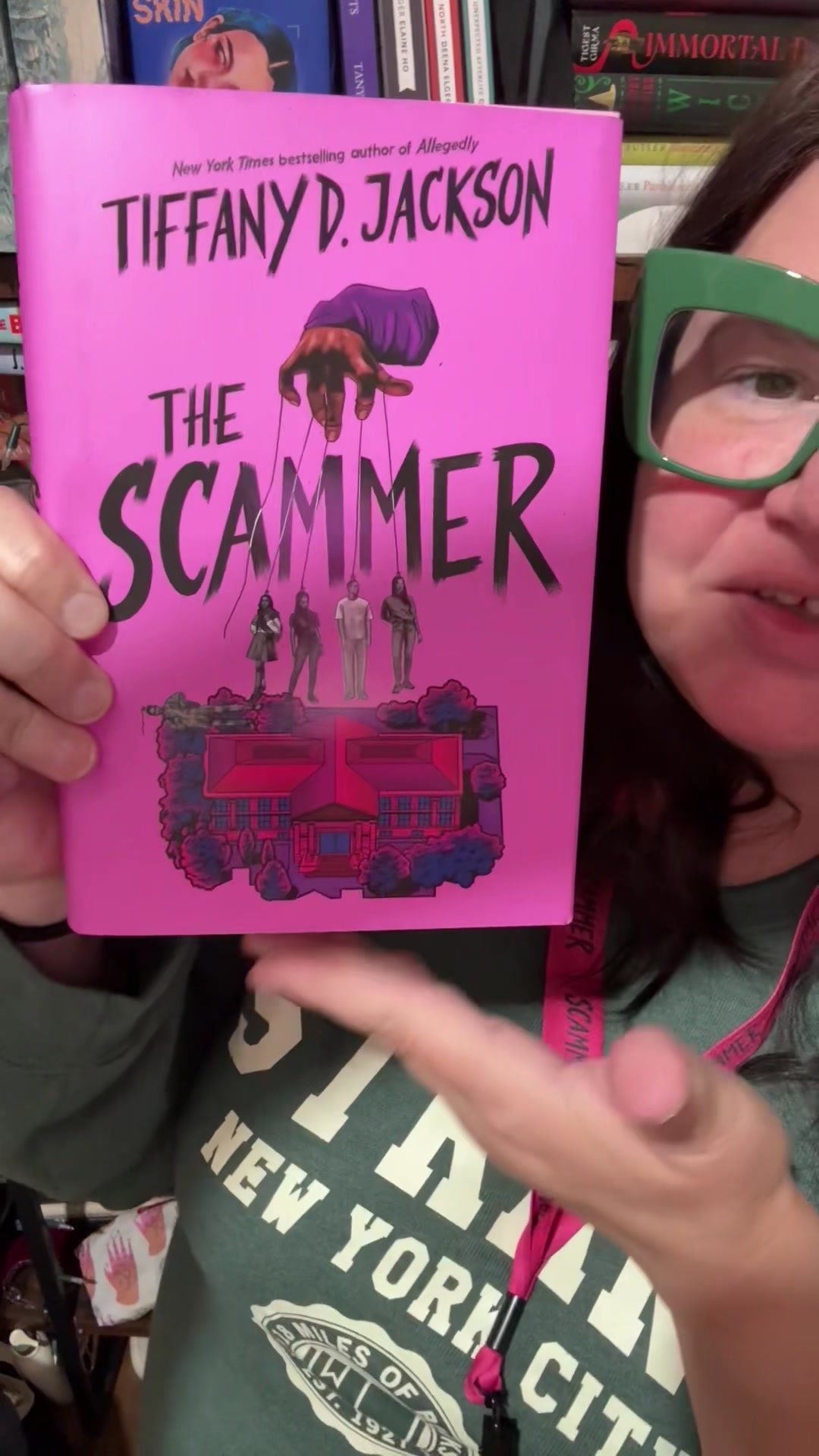 TikTok post by @fromthemixedupdesk for Epic Reads. Caption reads: [...] The Scammer by Tiffany D Jackson from @Epic....