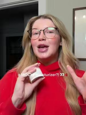 TikTok post by @chelsearlarson for KraveBeauty. Caption reads: New from @KraveBeauty 🍓 the Mochi Berrier....