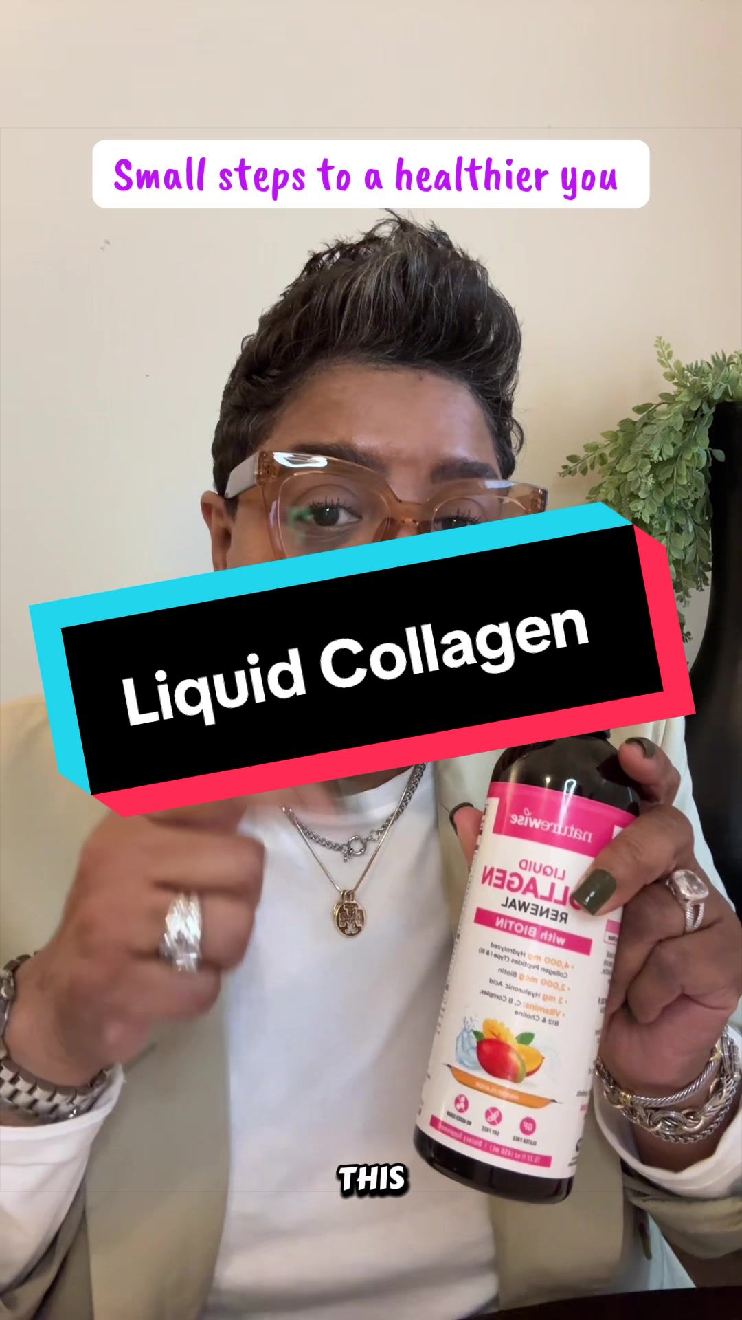 TikTok post by @ddeme24 for NatureWise. Caption reads: @NatureWise Liquid Collagen is essential for those....