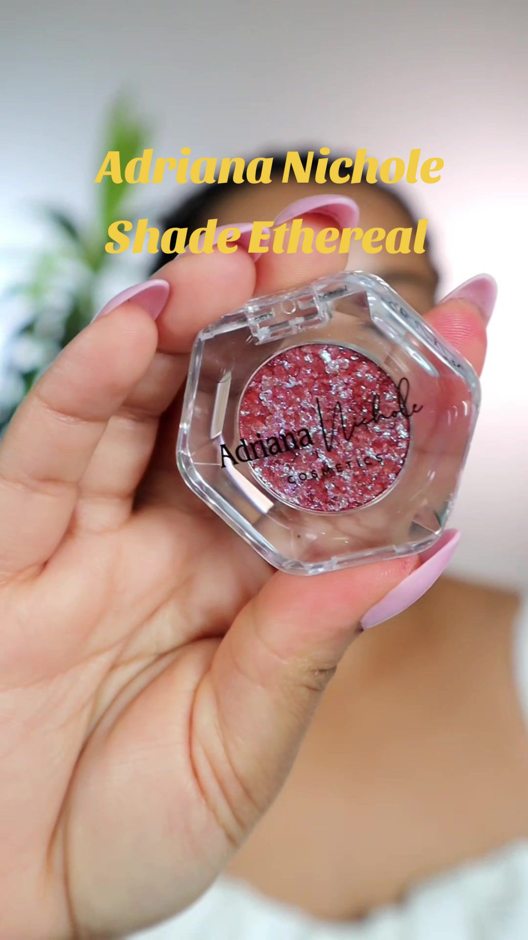 TikTok post by @glamgirlzena for Adriana Nichole Cosmetics. Caption reads: @Adriana Nichole Cosmetics makes the best....