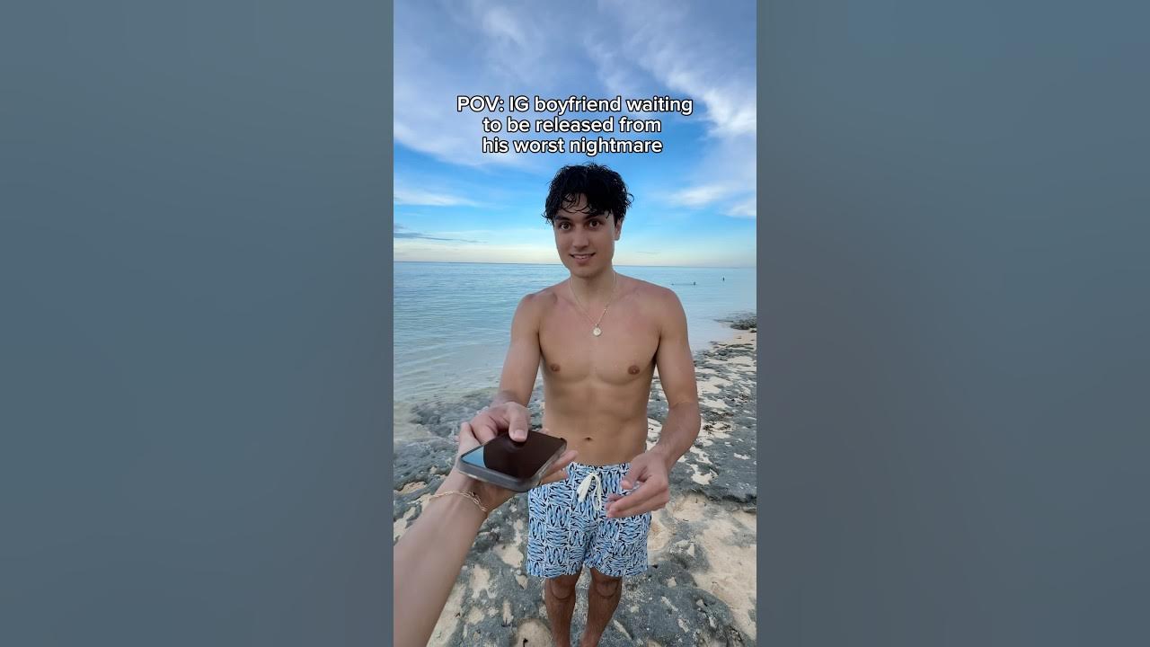 YouTube post by @KellyWakasa for BLACKBOUGHSWIM. Caption reads: my girlfriend made me wait.