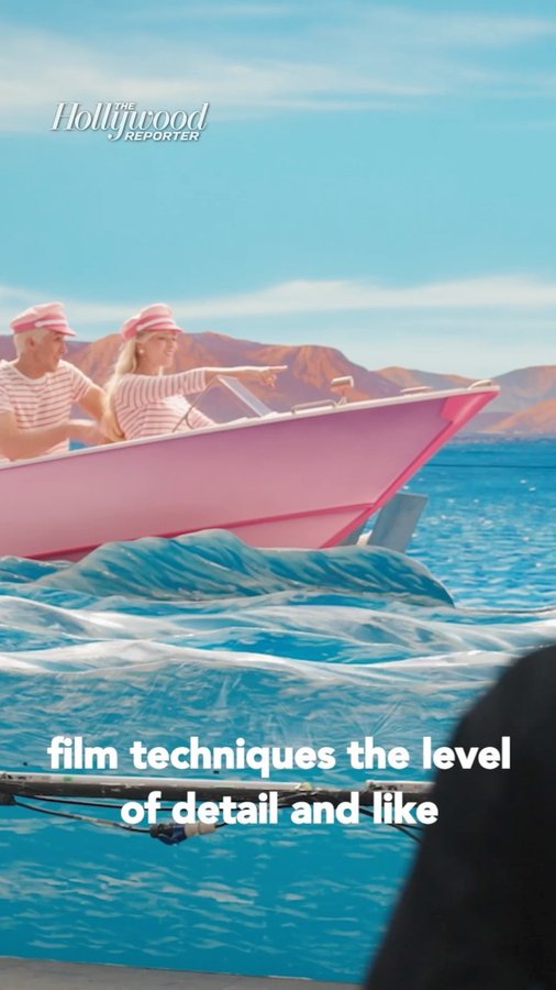 Instagram post by @warnerbros for Hollywood Reporter. Caption reads: Experience the artistry of Barbie’s production and....