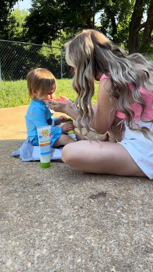 Instagram post by @babylexx27 for babyganics. Caption reads: We spend many mornings & Afternoons outside #ad so....