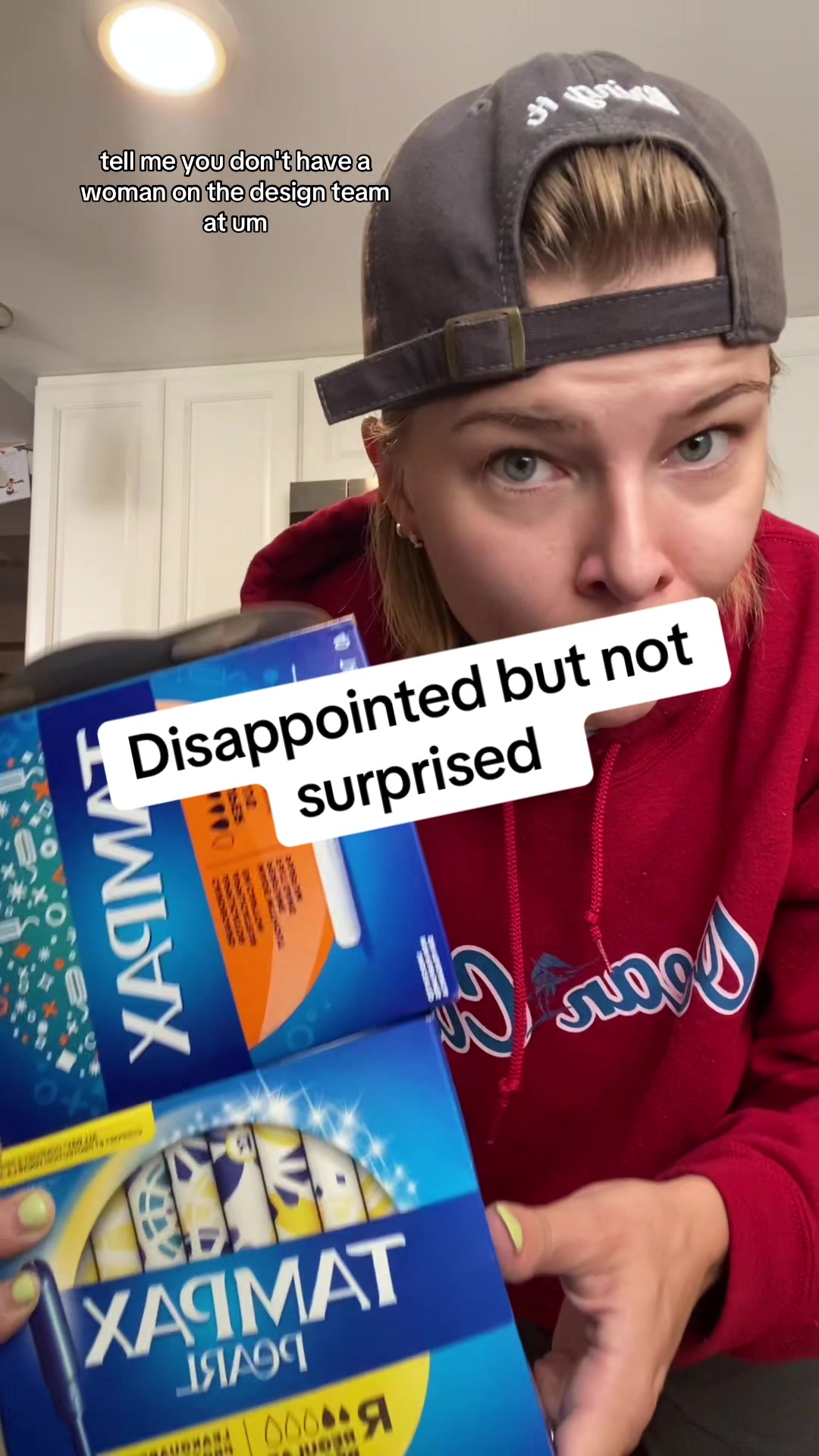 TikTok post by @mags_a_million for Tampax. Caption reads: I like the cardboard…why does the rest have to be....