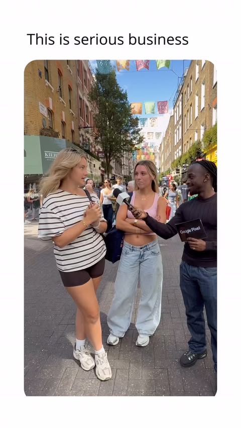 Instagram post by @greatbritish.memes for Team Pixel. Caption reads: Wasn’t expecting that to be on her list 😭ad....