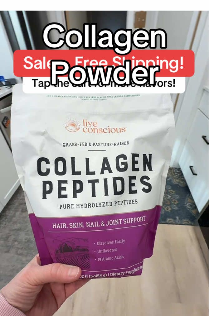 TikTok post by @elizabeth.today for Live Conscious. Caption reads: [...] smoothly into coffee or smoothies.@Live....