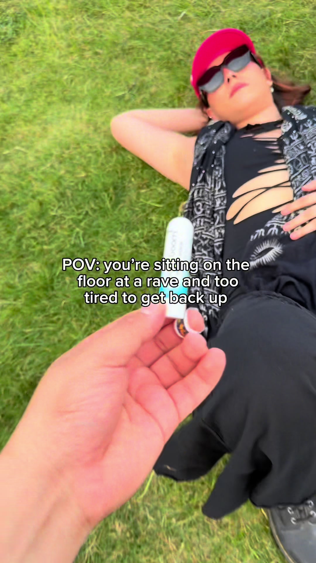 TikTok post by @ashleylupercio for BoomBoom Naturals. Caption reads: Those times you need a BoomBoom energy boost at....