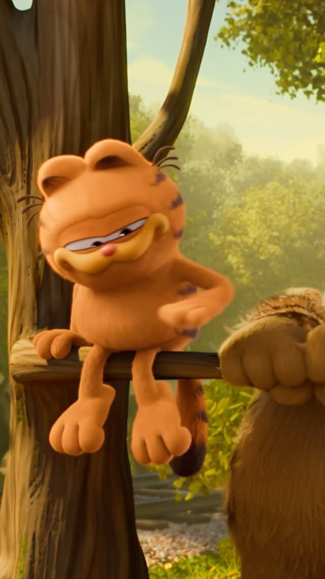 Instagram post by @garfieldmovie for Parents. Caption reads: A warning would have been nice. #GarfieldMovie is....