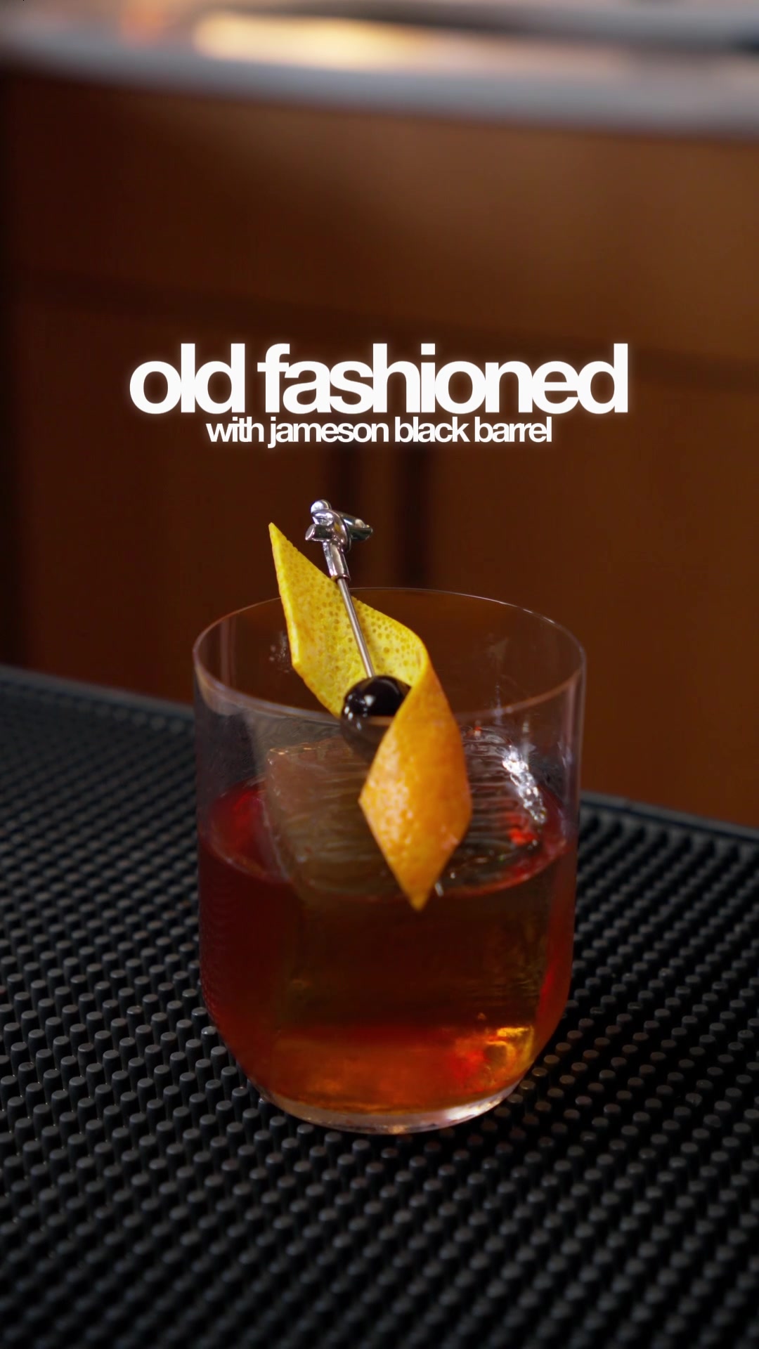 TikTok post by @notjustabartender for Jameson Whiskey. Caption reads: #JamesonPartner A timeless classic meets bold....