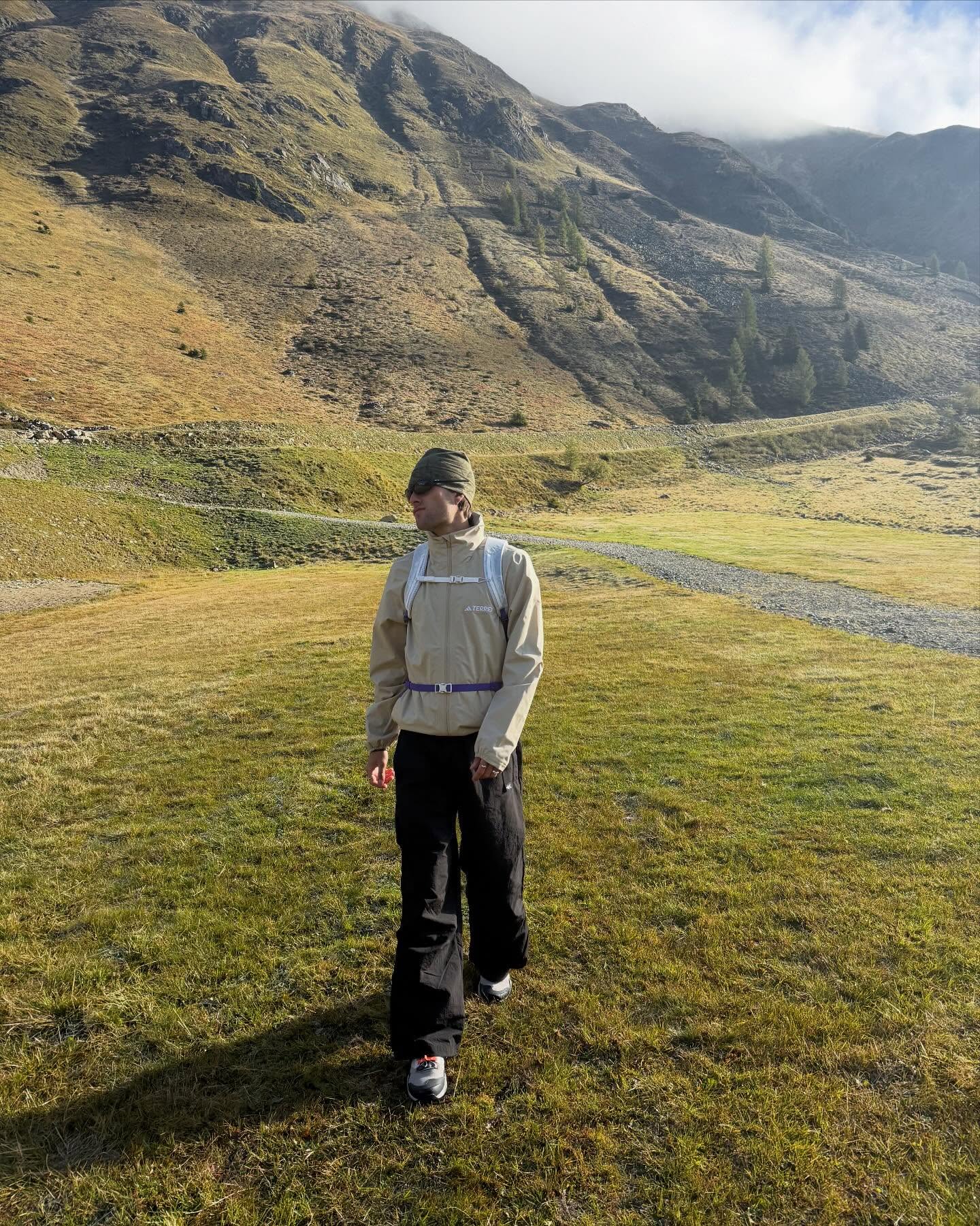 Instagram post by @philipp.swrz for adidas TERREX. Caption reads: October hikes🌀 @adidasterrex @zalando....