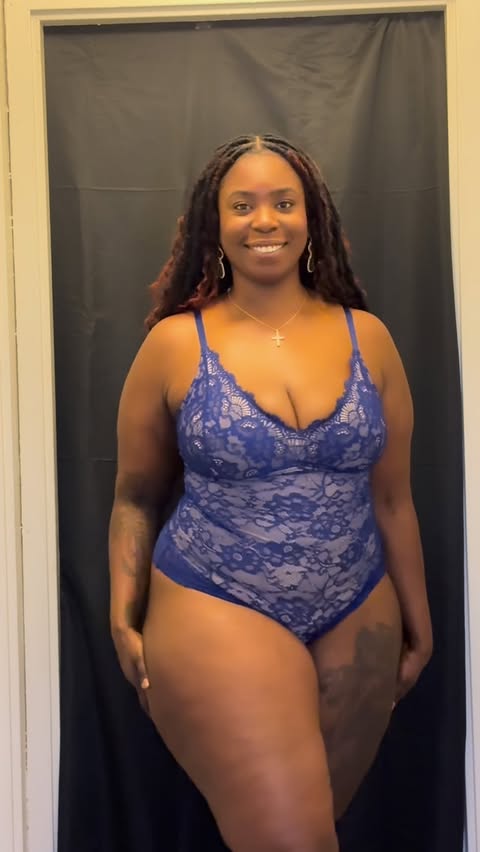 Instagram post by @misstaetaexo for Feelingirl. Caption reads: @feelingirlofficial Lace V Neck Full Bodysuit....