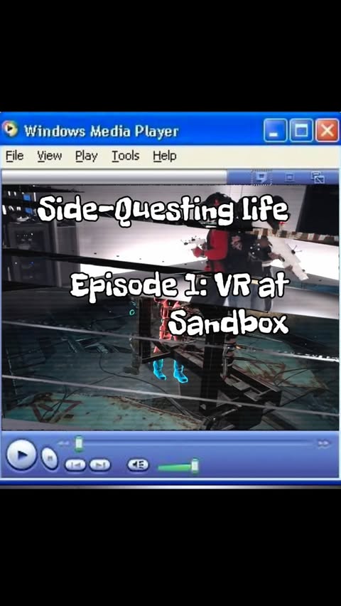 Instagram post by @kaigkii for Sandbox VR. Caption reads: Side-Questing Life Episode 1: VR at @sandboxvr_uk....