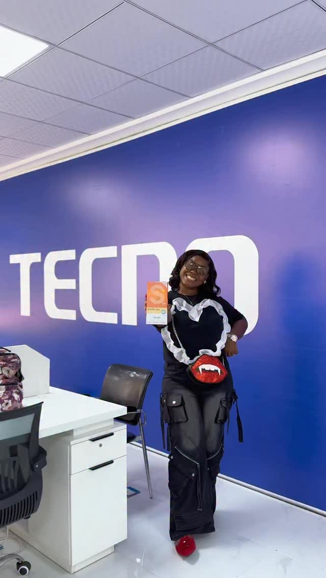 Instagram post by @aewura_djoah for Tecnomobile. Caption reads: Honeeey😩😩 I’m sooo in love with this phone!....