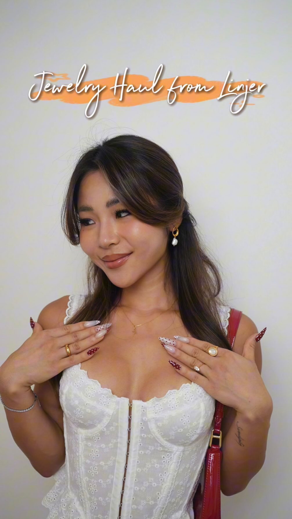 Instagram post by @kayla.lau for Linjer Jewelry. Caption reads: Comment “LINK” below and I’ll DM you the full list....