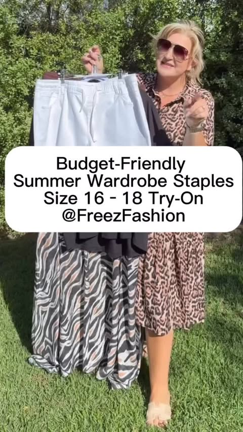 Instagram post by an influencer for Freez Fashion. Caption reads: [...] on a curvy size 16–18 @freezfashion |AD|....
