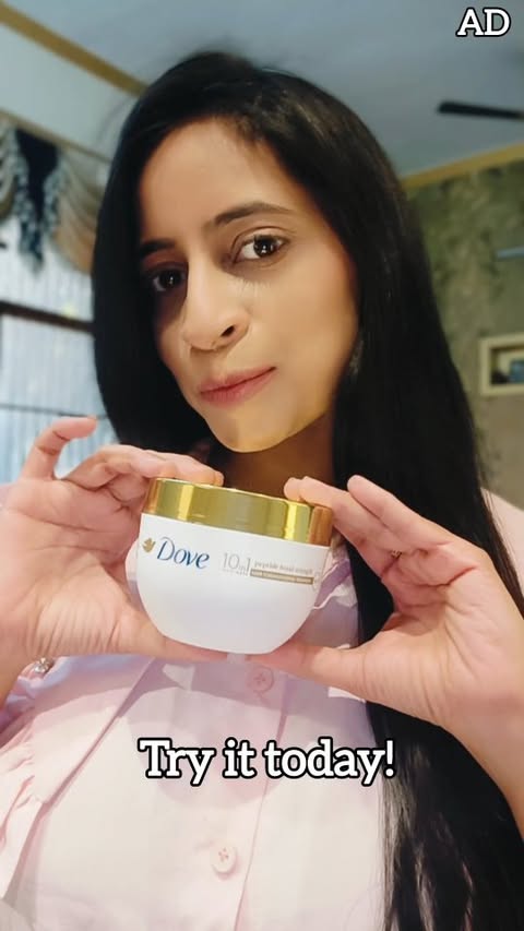 Instagram post by @cutebeauty_skinlicious for Dove Indonesia. Caption reads: Make your hair summer-strong and shine-ready with....