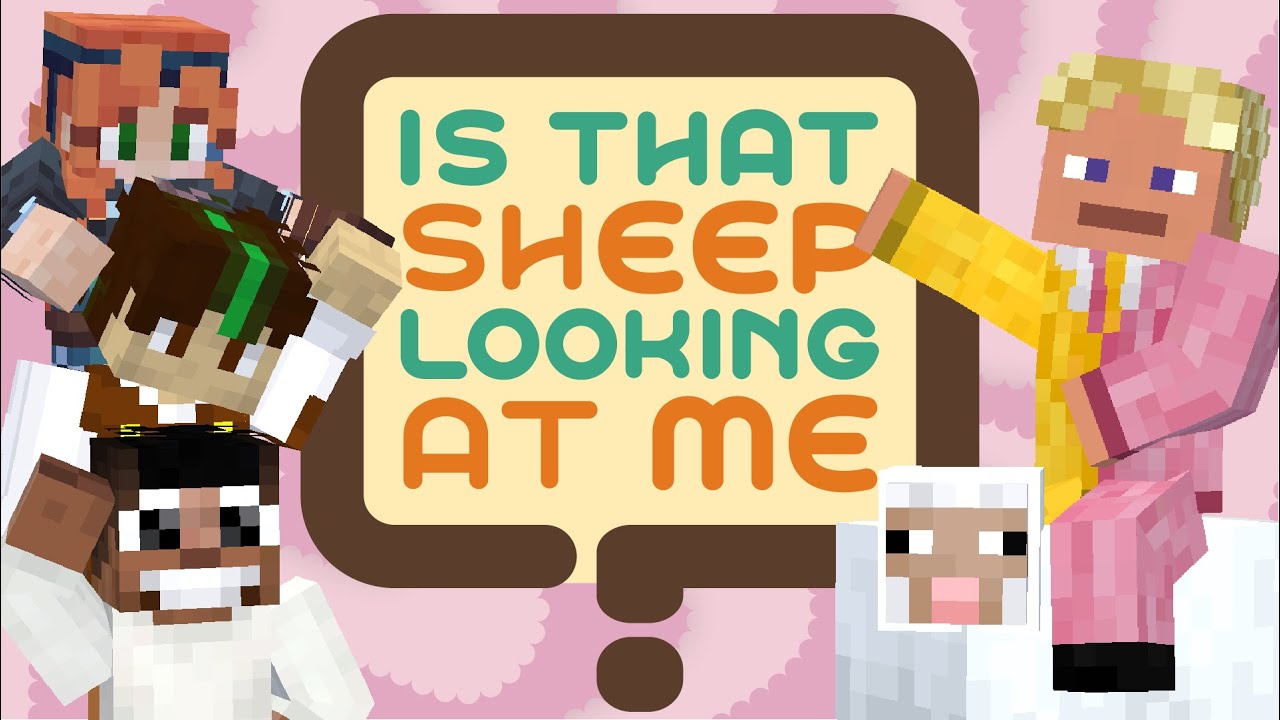 YouTube post by @Zedaph for ArtStation. Caption reads: Is That Sheep Looking At Me? Hermitcraft Gameshow!....