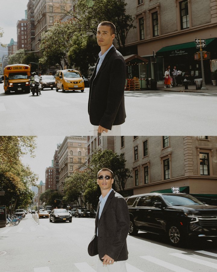 Instagram post by @adrianoromanini_ for Madewell. Caption reads: it was all @madewell #madewellpartner ad.