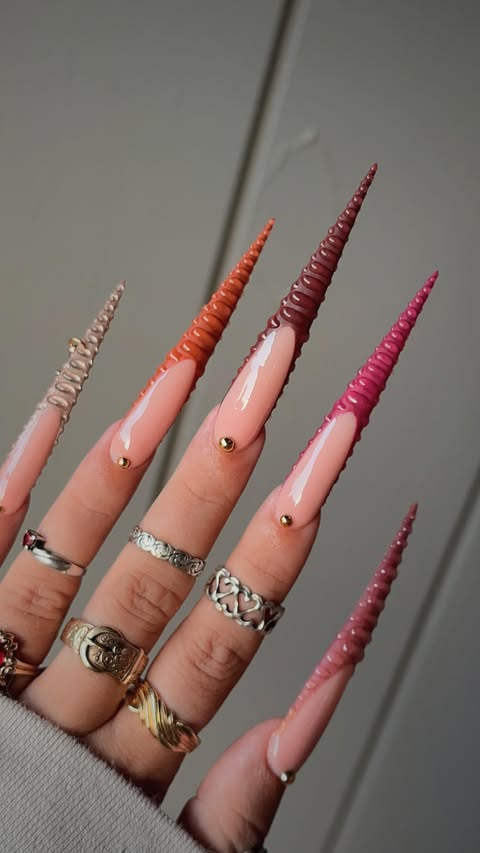 Instagram post by @nails_by_lindsay_ for Madam Glam. Caption reads: the bugs in the background added to the vibe....