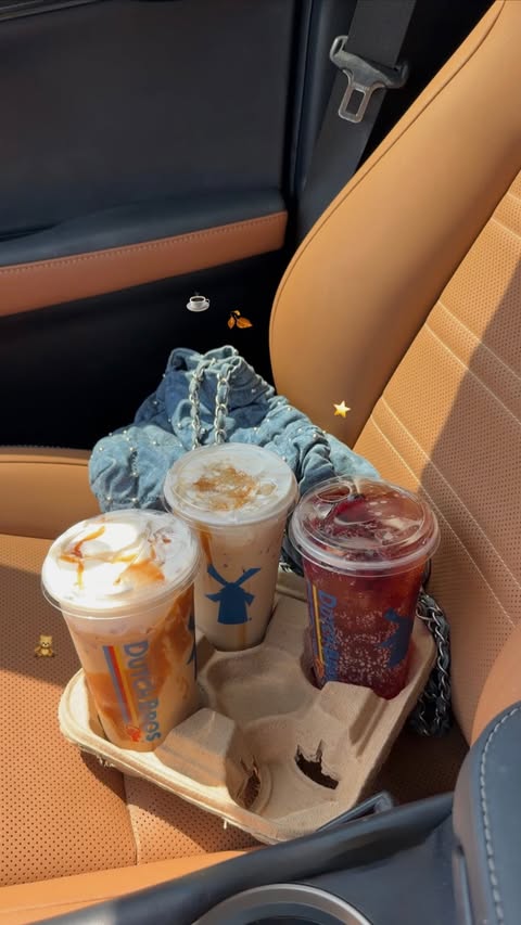 Instagram post by @jellybeanceline for Dutch Bros Coffee. Caption reads: fall is in the air at @dutchbroscoffee! ☕️🍂....