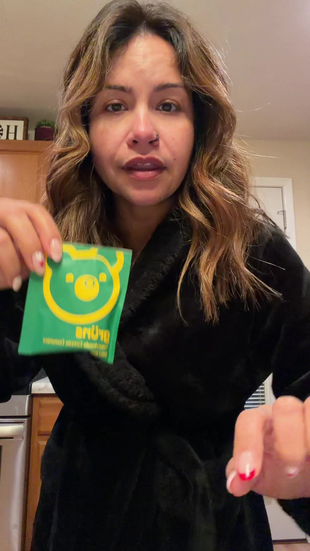 TikTok post by @monica_nocolon_scudder for Grüns. Caption reads: [...] getting your greens in…here’s your sign....