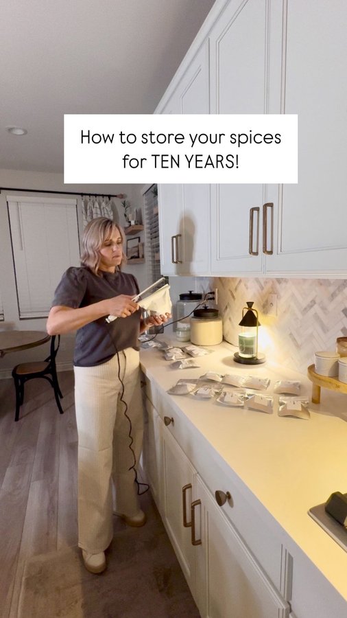 Instagram post by @foodstoragemama for Wallaby Goods. Caption reads: Want to store your spices for 10+ years? 🌿

With....