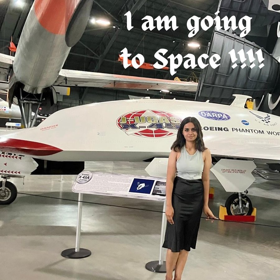 Instagram post by @vaibhavaravideshik for NASA. Caption reads: 🚀 I’m going to space!! 🌌 I’ve been officially....