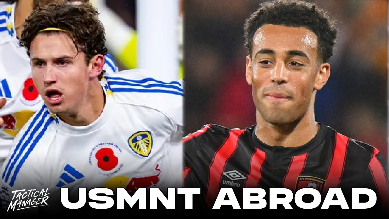 YouTube post by @TacticalManager for Major League Soccer. Caption reads: B. Aaronson SCORES & MOTM | Adams MASTERCLASS &....