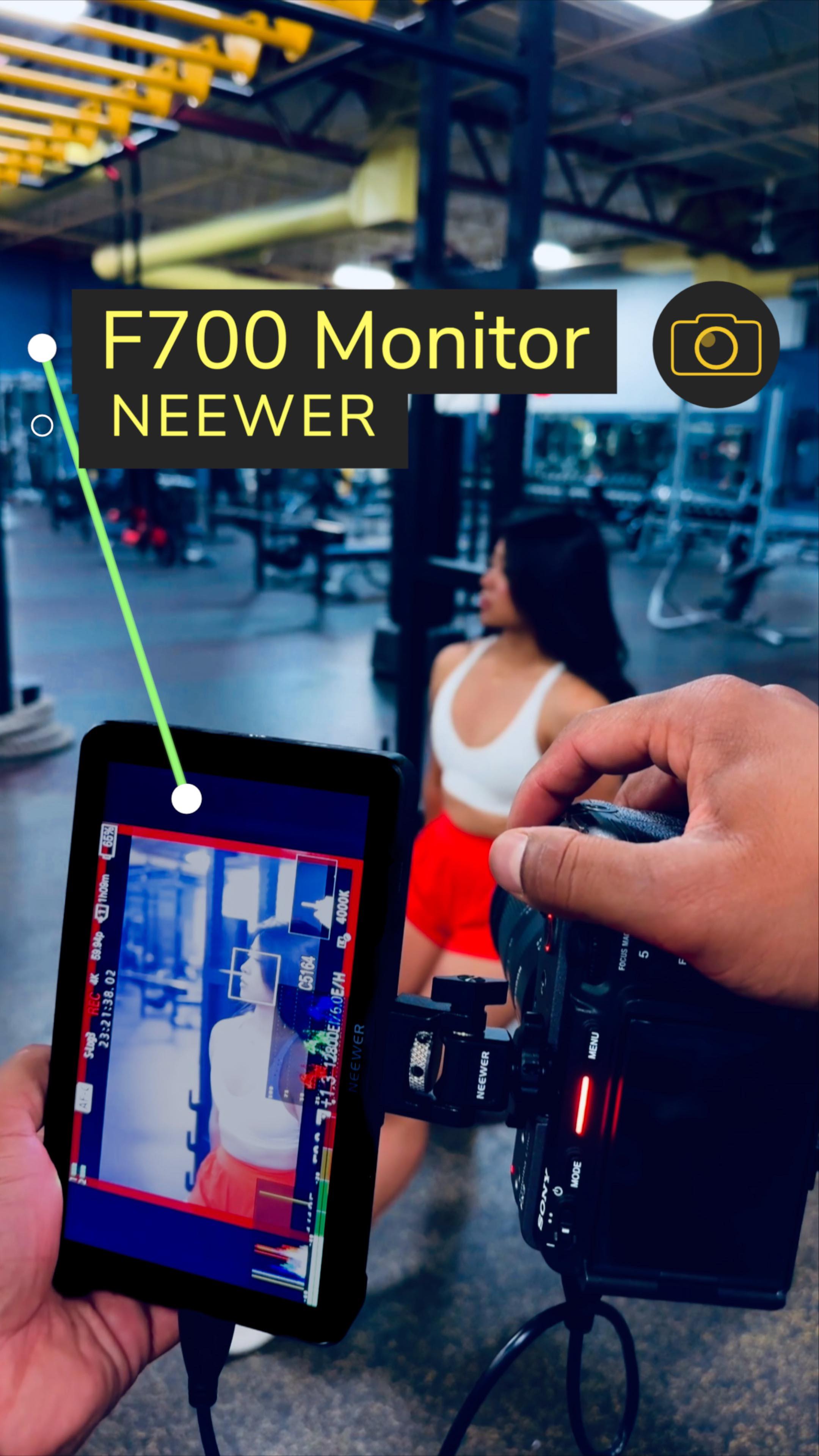 Instagram post by @jbrantv for NEEWER. Caption reads: [...] Gym Shoots‼️ 🎯
.
.
.
.
.
The Neewer F700....