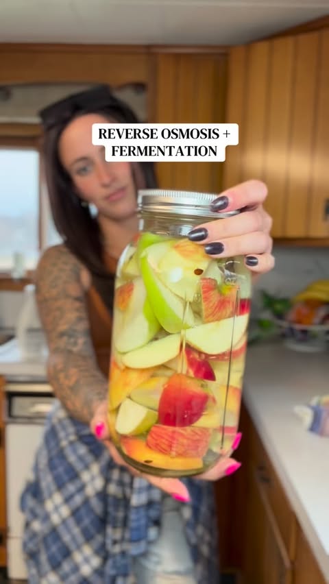 Instagram post by @barefoot.mimosas for Waterdrop Filter. Caption reads: FERMENTATION, MEET HEALTHY WATER. Use my code....