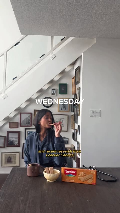 Instagram post by @wellbyshania for Loacker. Caption reads: [...] takes to reset and I love reaching for....