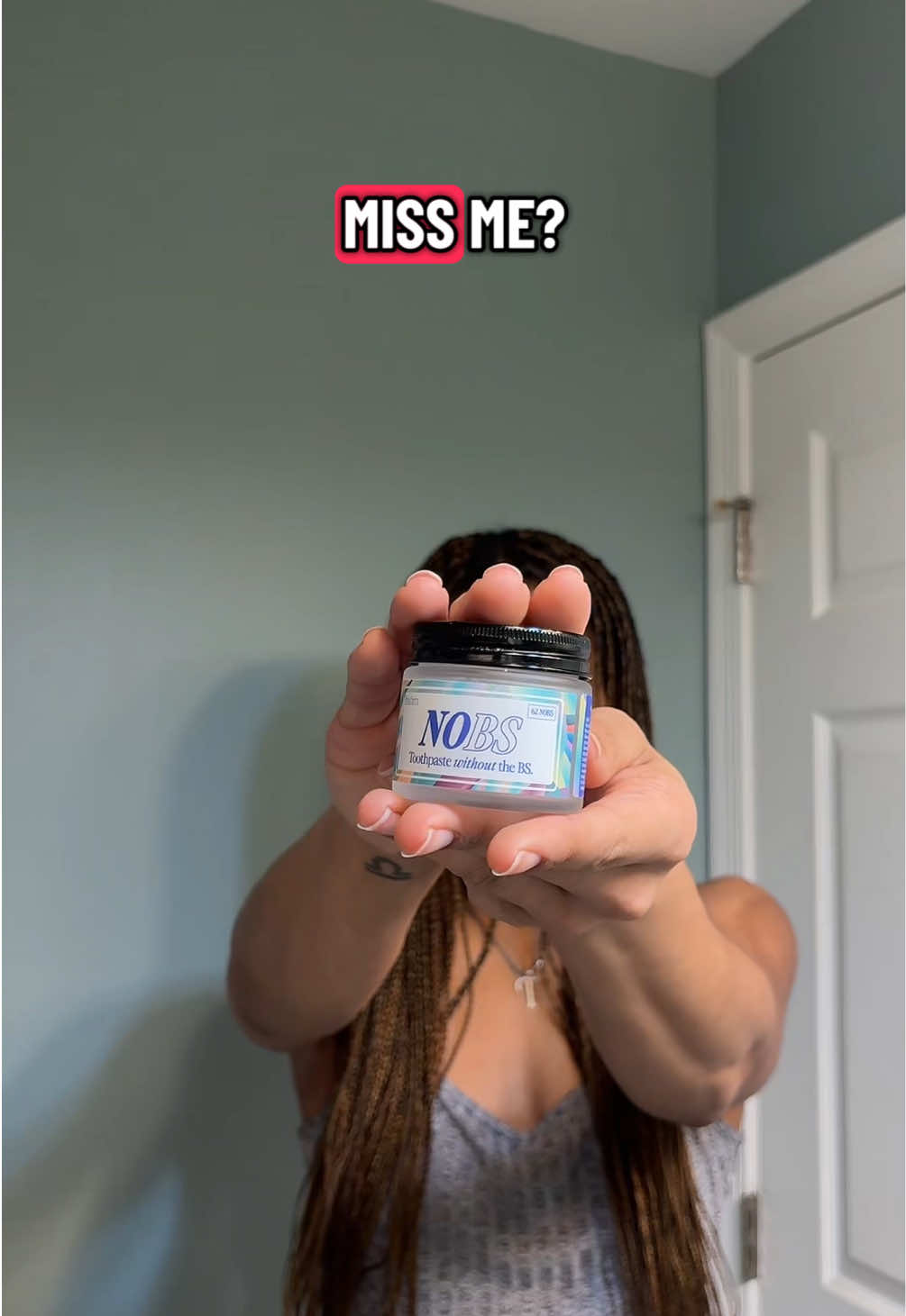 TikTok post by @tiarra.sanabria for No BS Toothpaste. Caption reads: Yes I am still in love with @nobstoothpaste 😍....
