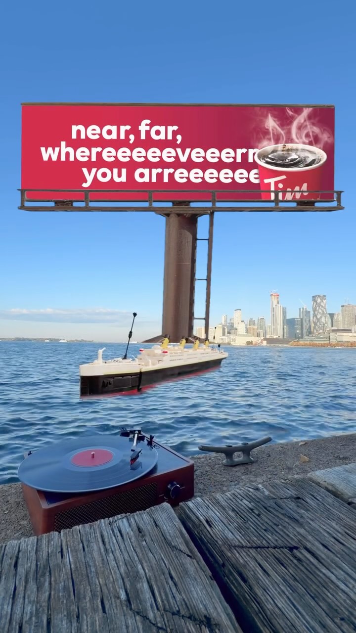 Instagram post by @ed.it.son for Tim Hortons. Caption reads: Near, far, whereeeeeveeerr you arreeeeee…

You’re....