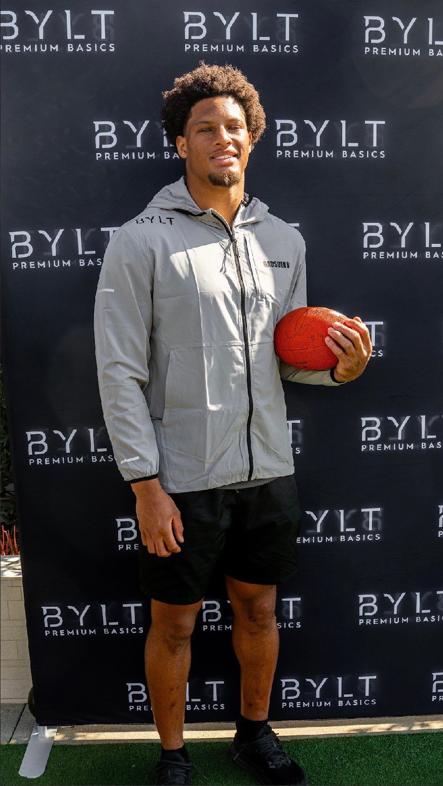 Instagram post by @orondegii for BYLT Basics. Caption reads: What’s up Los Angeles! Can’t wait to get started....