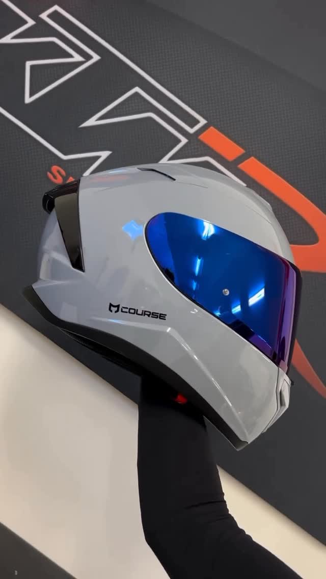 Instagram post by @sammylundin for XLMOTO. Caption reads: BOOM! Helmet campaign with your choice of color on....