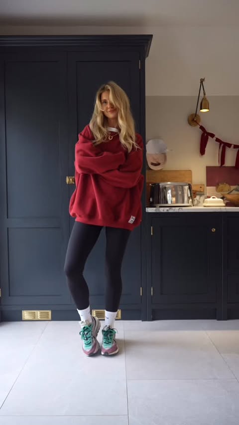 Instagram post by @carasuthers for Adanola. Caption reads: [...] @sloppyjoesweatshirts Ad/pr Leggings....