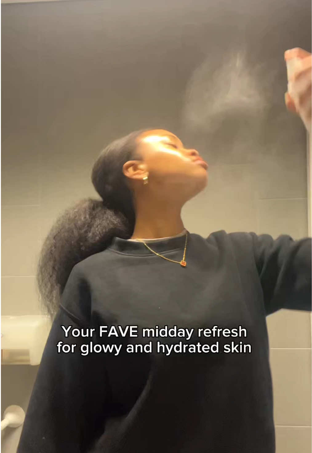 TikTok post by @annjudex for HEMEKO. Caption reads: Glowy skin with the @HEMEKO Rice Protein Serum....