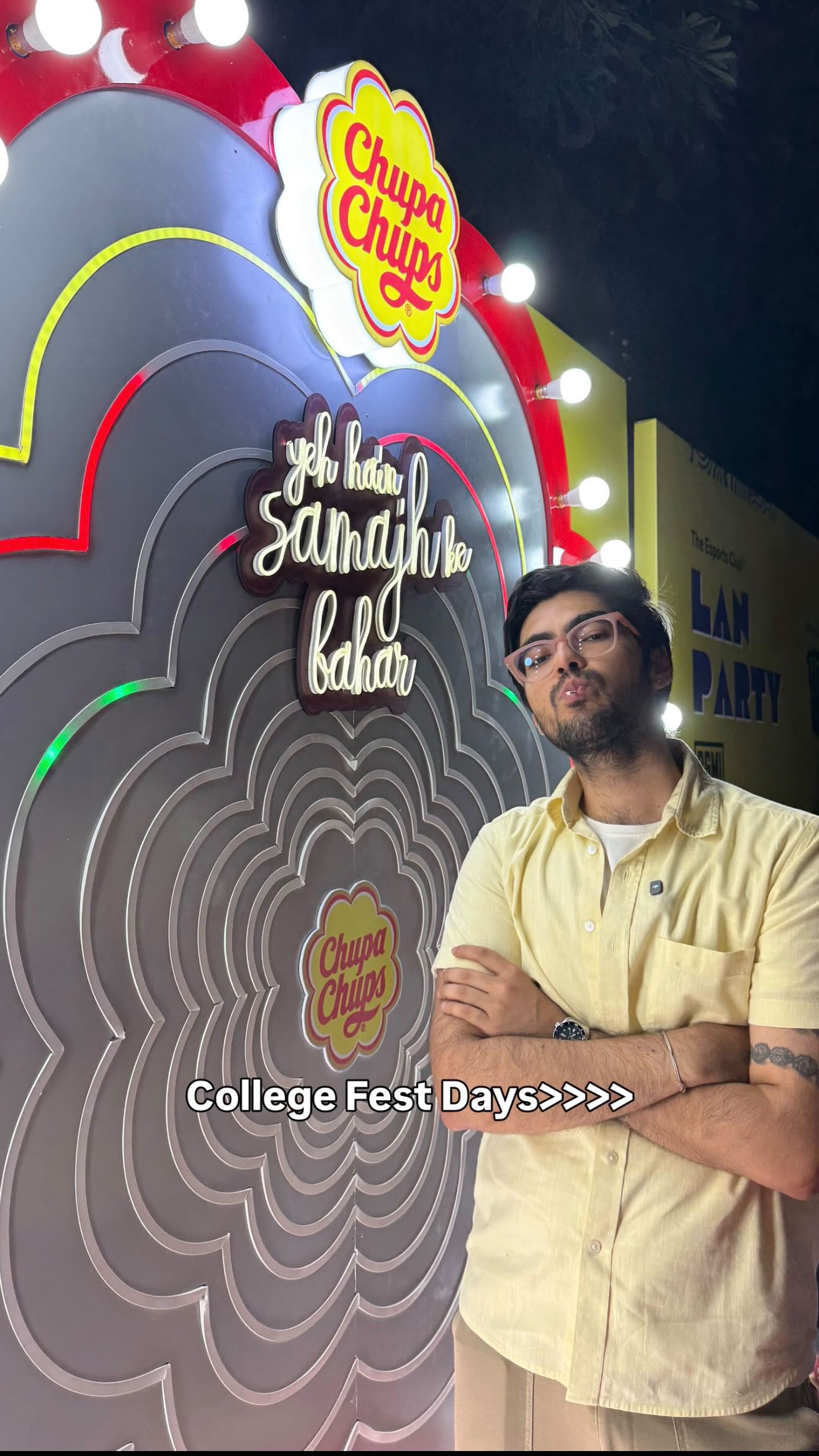 Instagram post by @manikkkhurana for Chupa Chups. Caption reads: The eternal question, kaha chalna hai after party....