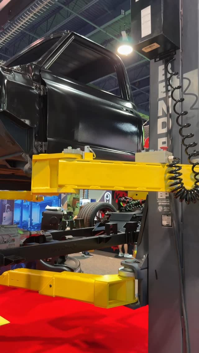 Instagram post by @shoptoolreviews for BendPak. Caption reads: 2 Lifts in 1! This new @bendpak Octa-Flex car lift....