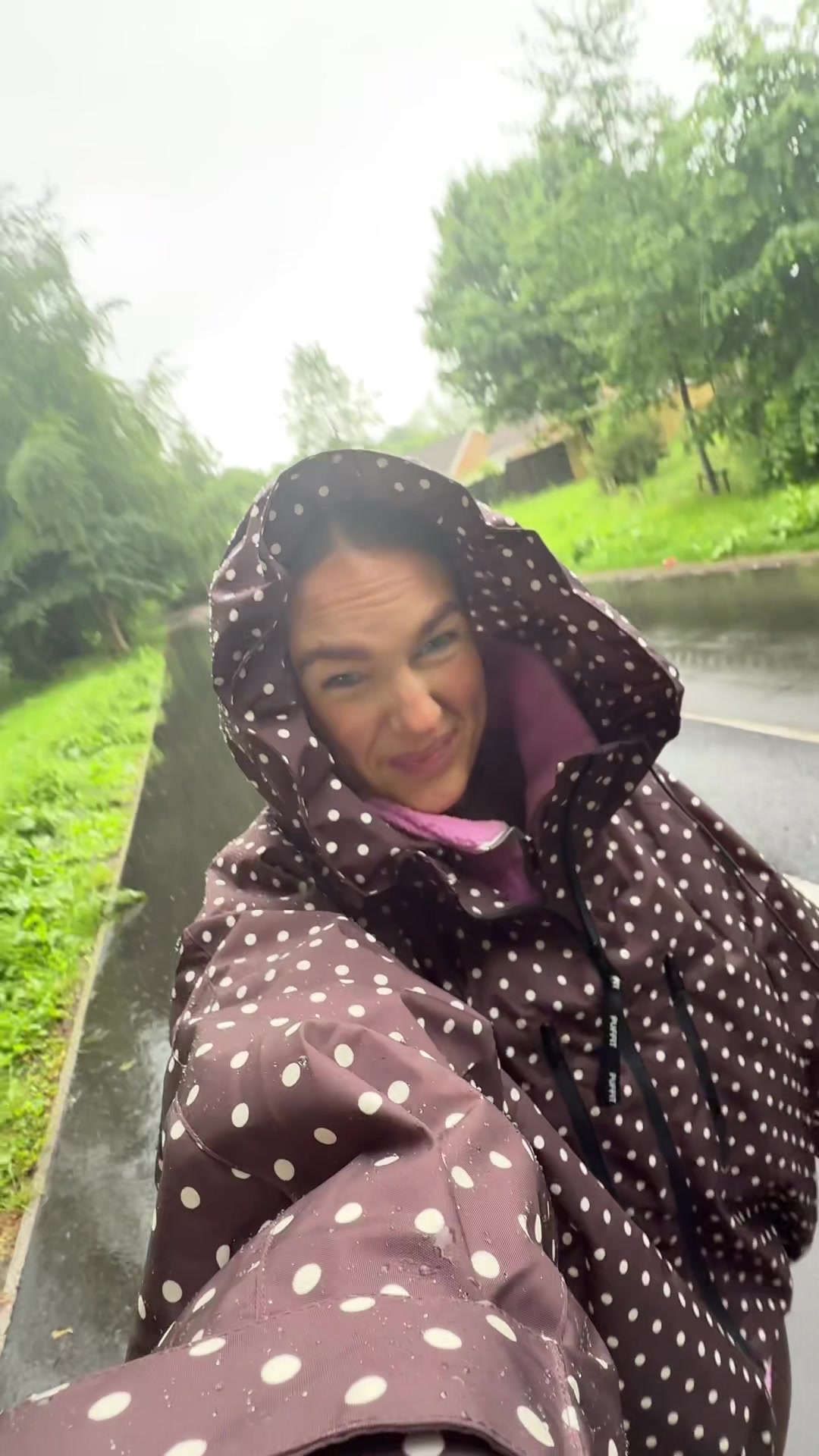 TikTok post by @grainne.haughey for PUFFIT. Caption reads: Just another Irish summer 🌦️☔️ @PUFFIT.UK....