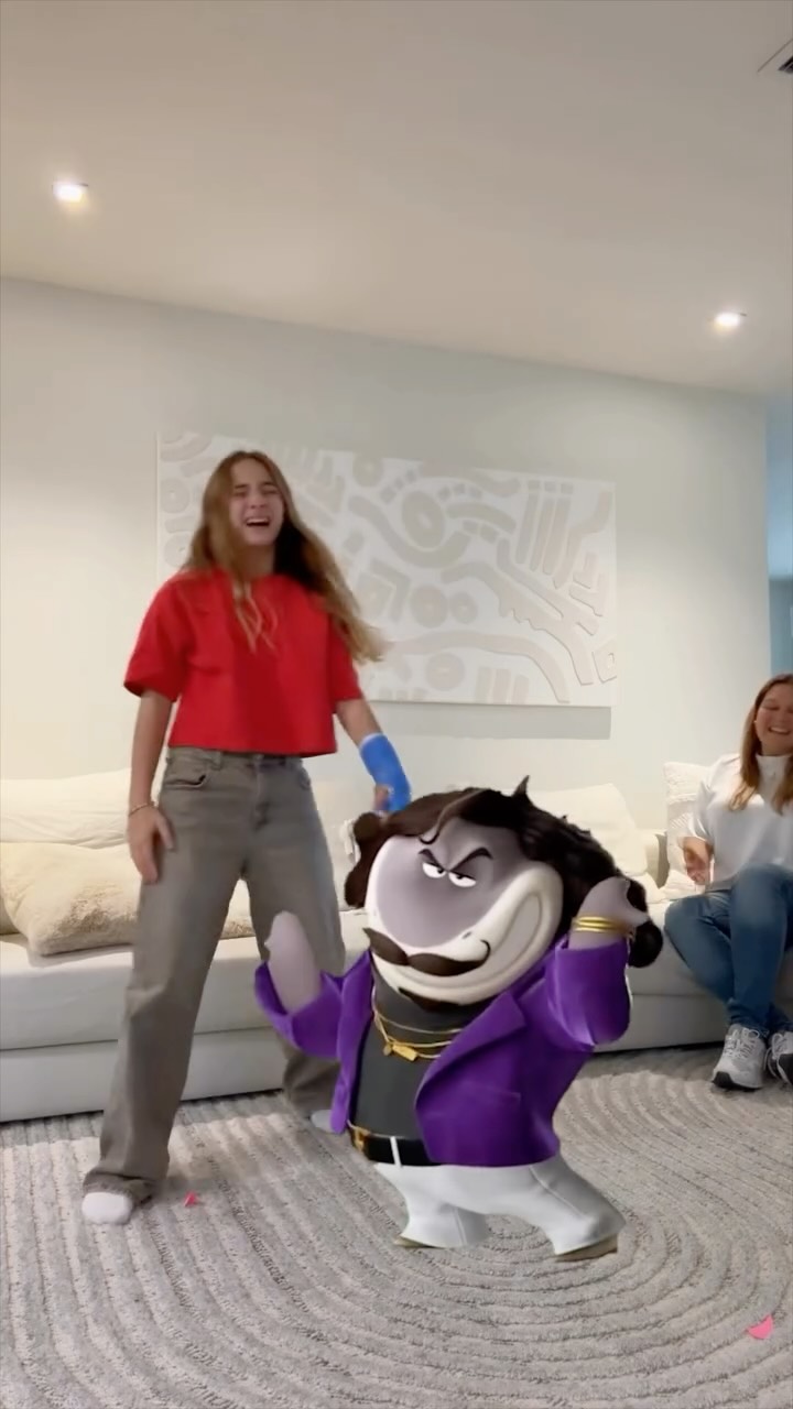 Instagram post by @mandycorrente for DreamWorks. Caption reads: [...] 1st! #dancebattle #MrSharkDance @dreamworks....